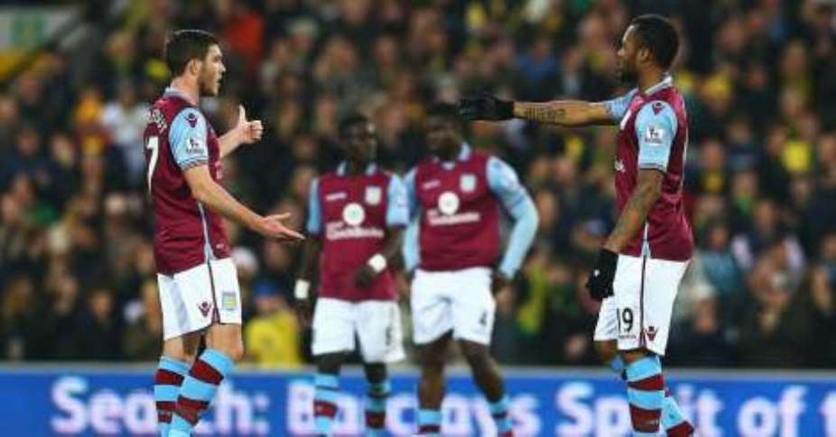 Rock bottom: Jordan and Aston Villa slump to defeat at Norwich