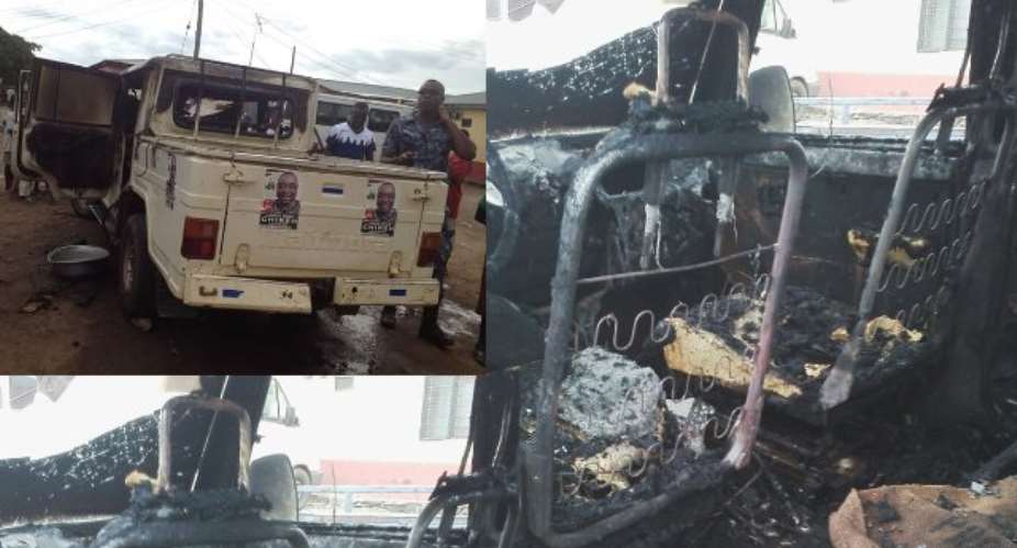 NDC youth set party office, Chairman vehicle ablaze over new DCE appointment