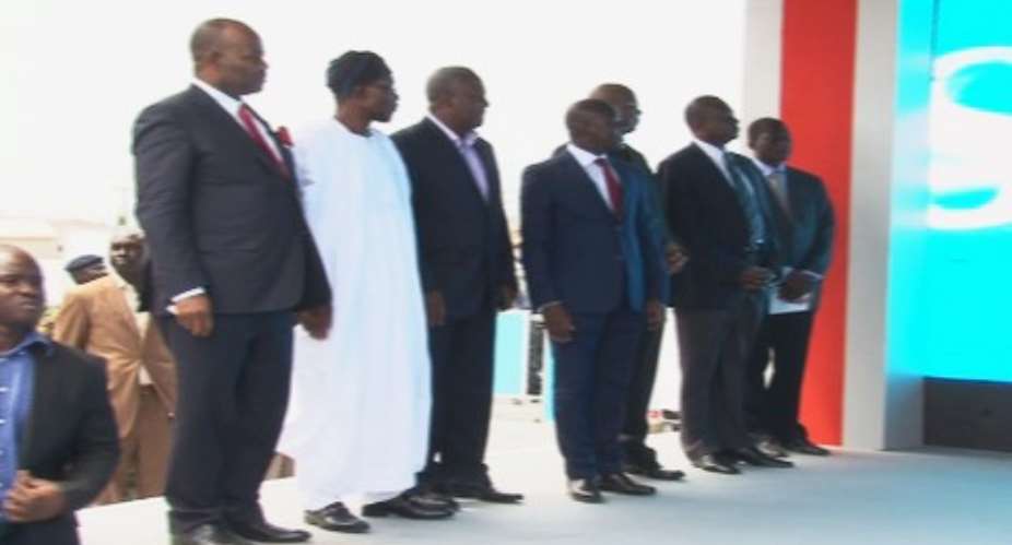 President John Mahama2nd from R and RLg boss Roland Agambire next to the president on the left and other dignitaries