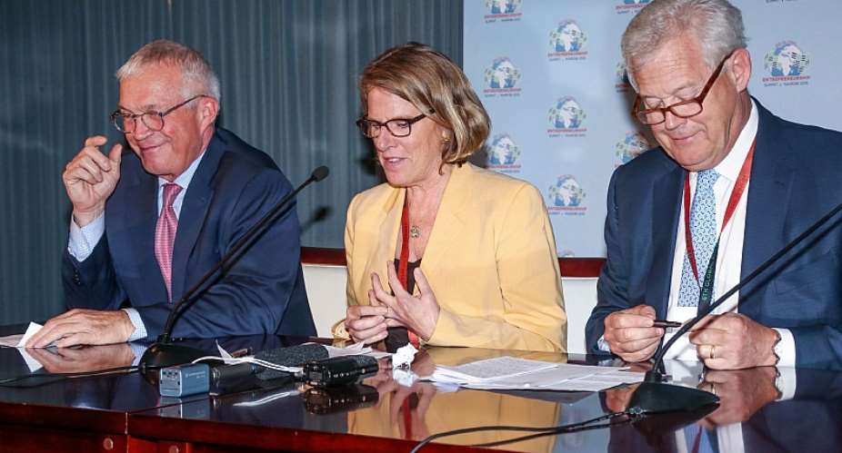 From Left To Right: GE Africa President and CEO Jay Ireland, Overseas Private Investment Corporation OPIC President And CEO - Elizabeth Littlefield And Weber Shandwick Chairman –Jack Leslie