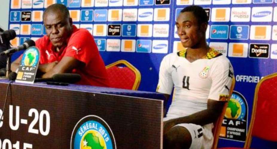Ghana U20 captain Bempah, right with head coach Sellas Tetteh, wants win against Columbia