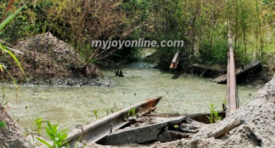 Photo of the Week: Sabotage! Galamsey operators destroy railway line