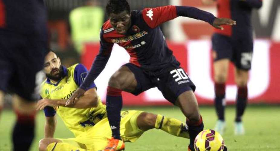 Setback: Donsah injured after 10 minutes in Cagliari loss