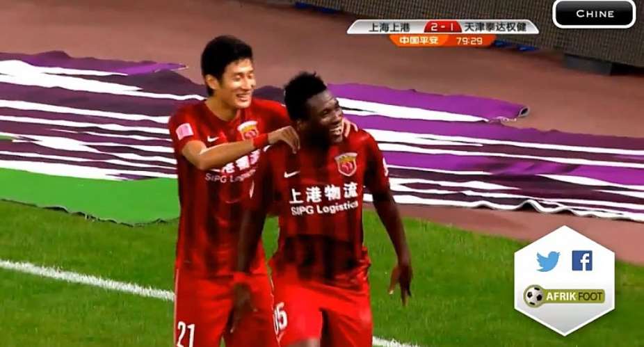Asamoah Gyan scores on injury return but Shanghai SIPG lose at home