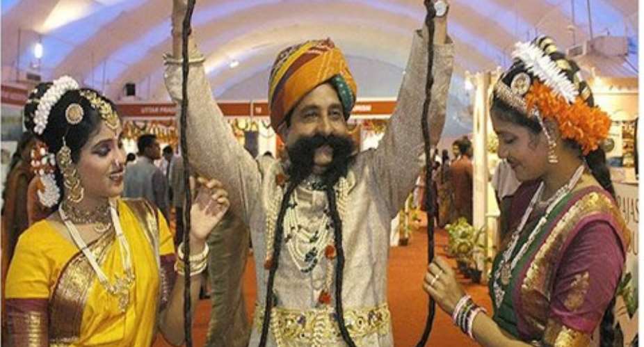 At 14 foot, Ram Singh Chauhan has the world's longest mustache AFPGetty
