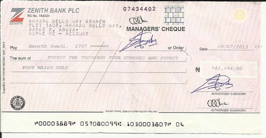 Niger Delta Power Holding Limited And Dud Cheque