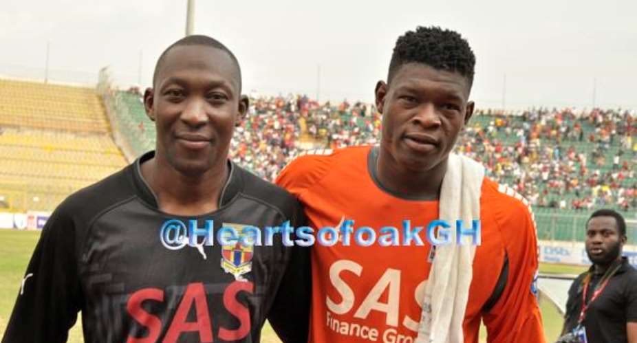 Hearts of Oak goalkeeper Abdoulaye Soulama, left with Ghana U20 keeper Seidu Mutawakil, is sure Hearts are ready for next opponents