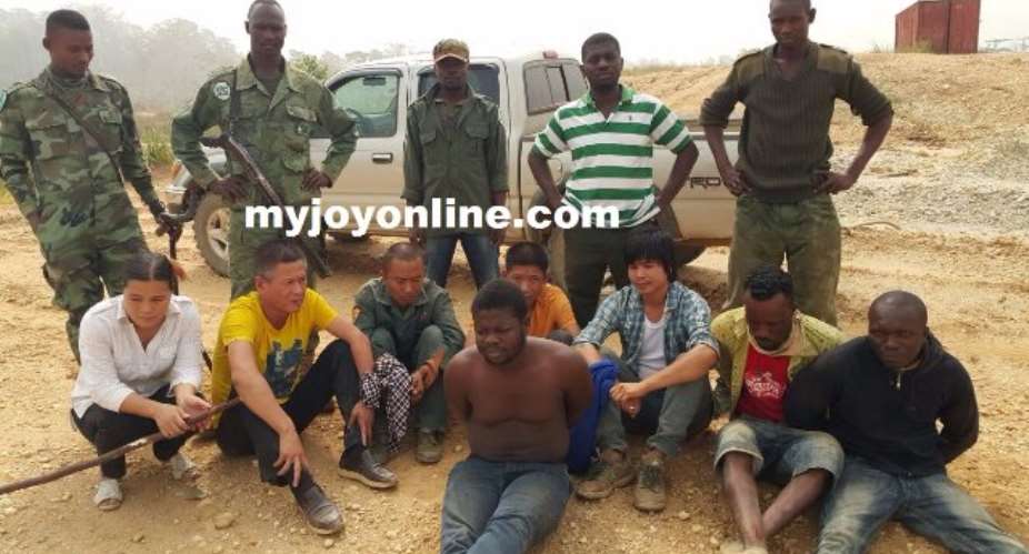 The illegal miners after their arrest