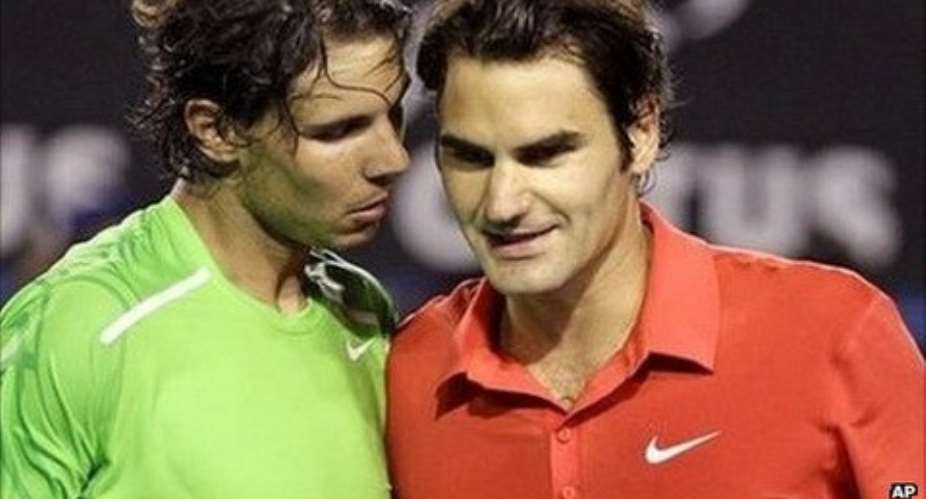 Nadal's powerful forehand strokes were too strong for Federer right