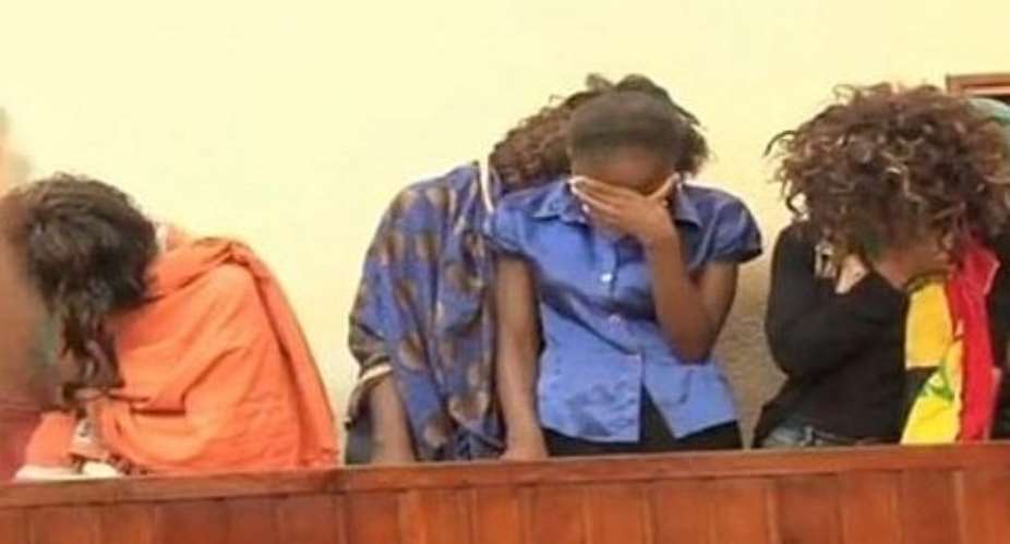 Some of the alleged women in court