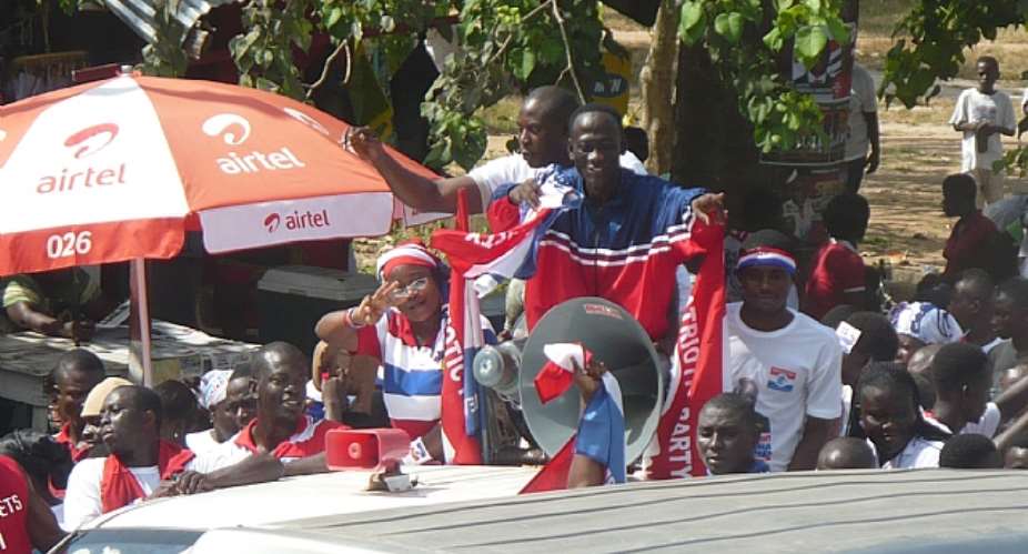 HON. OBODAI EMBARKS ON TOWN PROCESSION WITH PARTY SUPPORTERS