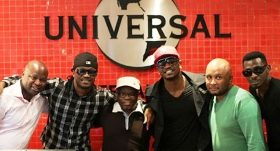 P Square with some officials of Universal Music