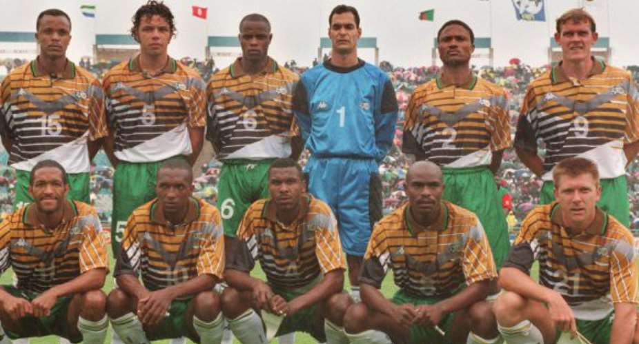 South Africa's Africa Cup of Nations winning squad in 1996.
