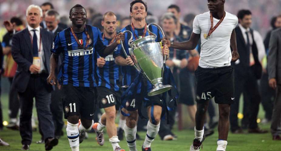 Ghana and former Inter Milan man Sulley Muntari and Mario Barlotelli