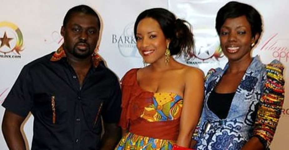 Ken Attoh with Joselyn Dumas and Shirley Frimpong Manso, writter and director of Adams Apples