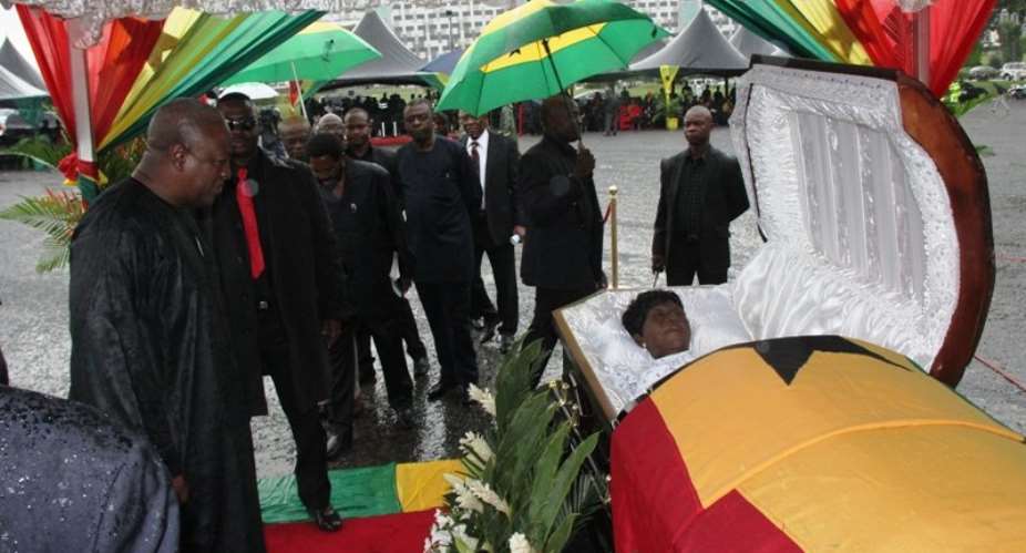President Mahama pays last respect to Theodosia Okoh
