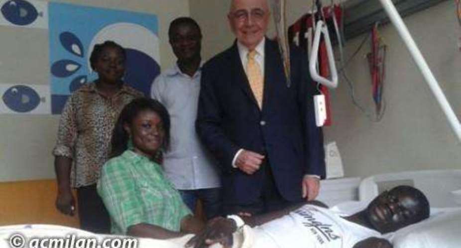 AC Milan chief Galliani visits recovering Ghanaian teen Akuetteh in hospital