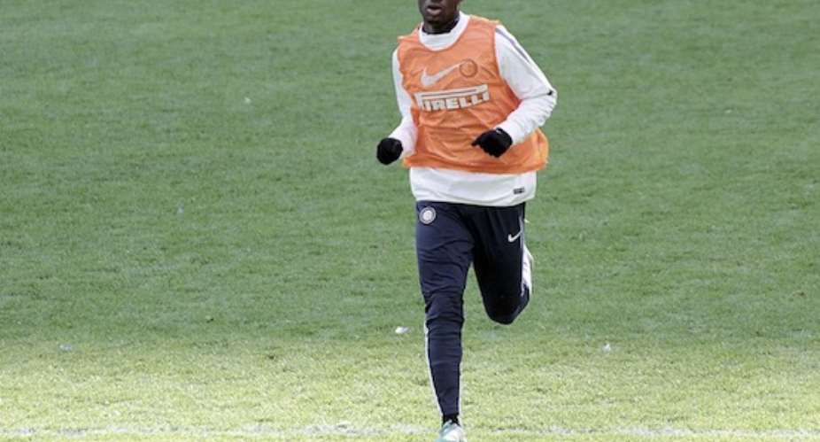 Isaac Donkor at Inter Milan training