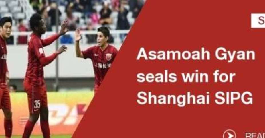 Asamoah Gyan: Black Stars captain scores in Chinese Super League