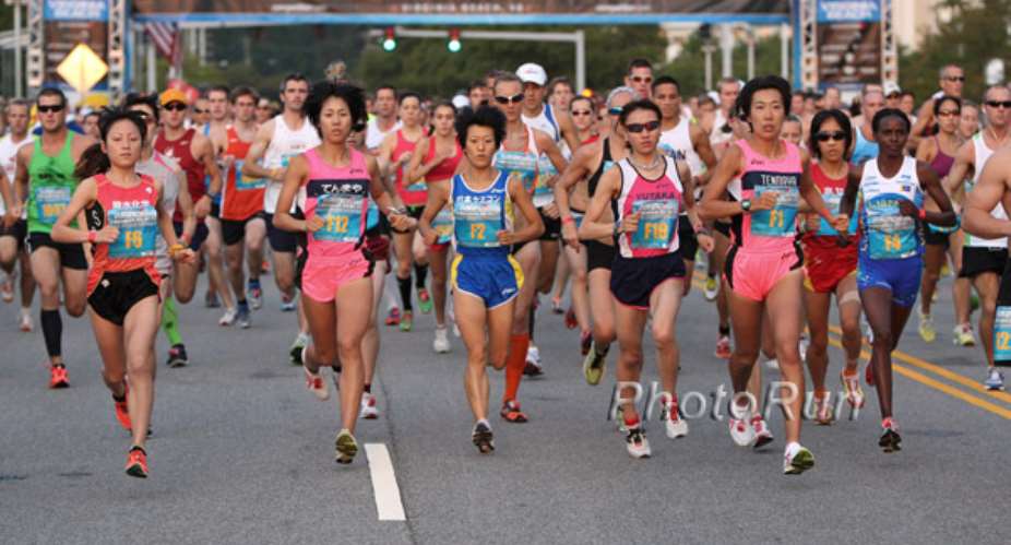Japanese Community Train For Millennium Marathon