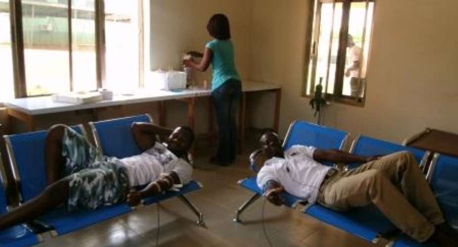 Some of the youth donating blood