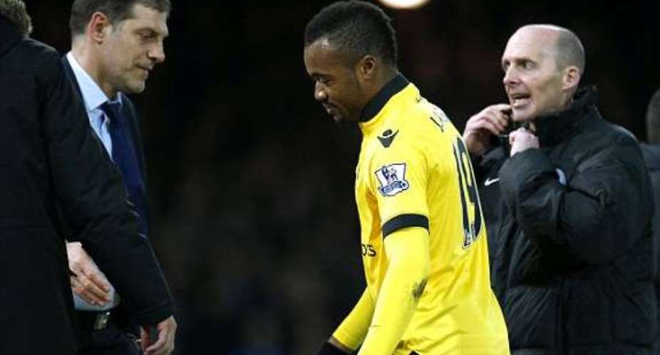Jordan Ayew was sent off against West Ham for elbowing incident.