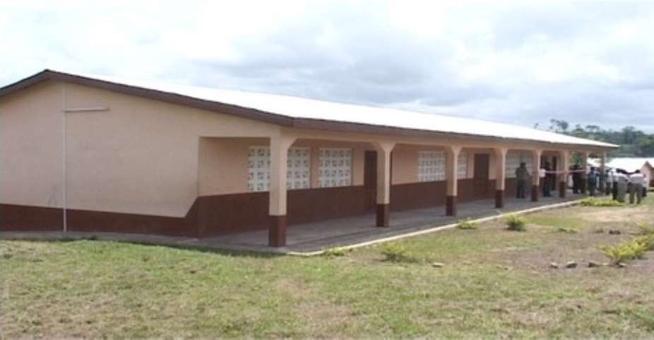 One of the two fully furnished blocks, together with 4-seater KVIP toilet facilities and staff common rooms, were handed over to the Akyempim School A JHS and the Old Subri D.A. Primary.