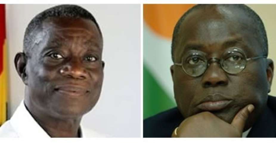 Latest Synovate poll puts NPP presidential candidate Nana Akufo-Addo (R) ahead of President Mills