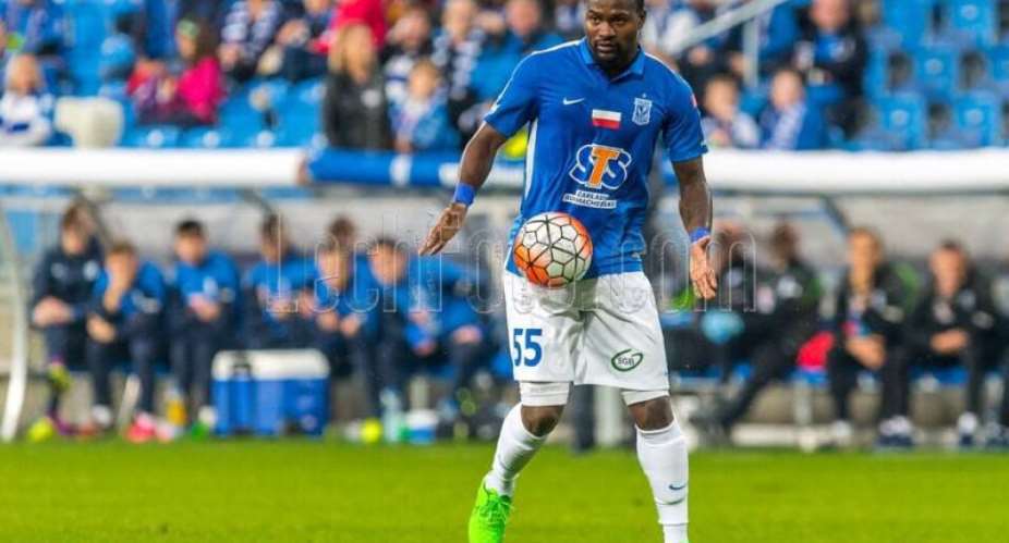 Ghanaian midfielder Aziz Tetteh in action for Lech Poznan