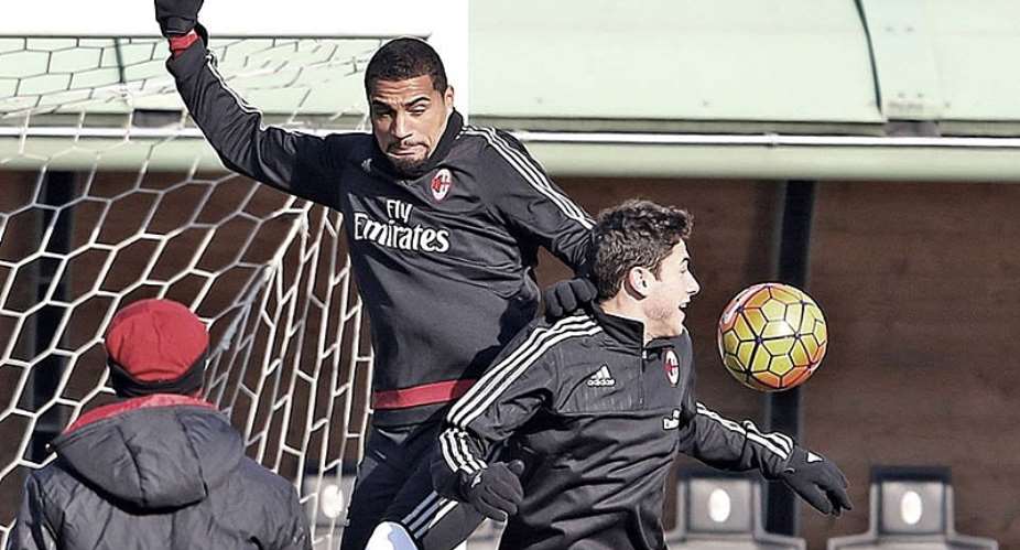 Kevin-Prince Boateng in Milan training ahead of Empoli trip