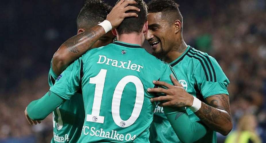 Kevin-Prince Boateng with Julian Draxler, helped Schalke to beat Hertha Berlin