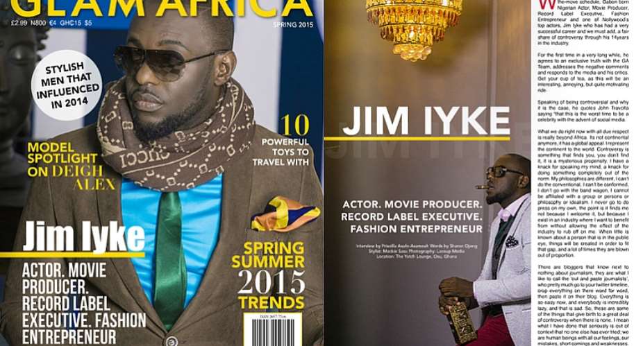 Jim Iyke Talks About Nadia Buari, Kenturah Hamilton, The T B Joshua Deliverance And His Opinion Of Bloggers In Glam Africa Magazine