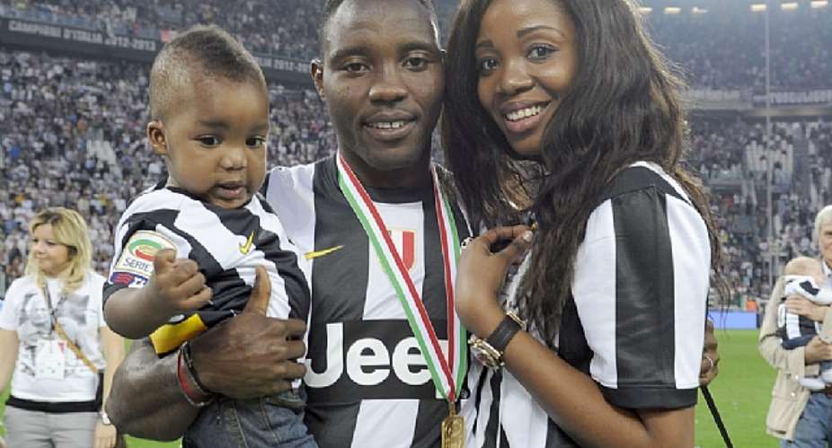 Kwadwo Asamoah of Juventus with his family