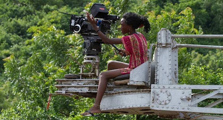 Leila Djansi on set while shooting Ties That Bind