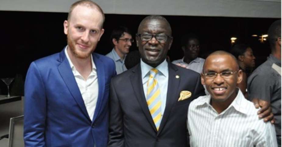 (left to right); Tim Etherington-Judge, Acclaimed Mixologist, Kofi Amoabeng, UT Bank and Peter Ndegwa, MD-GGBL