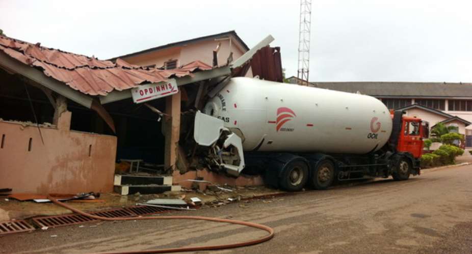 Tragedy averted as gas-filled tanker hits hospital