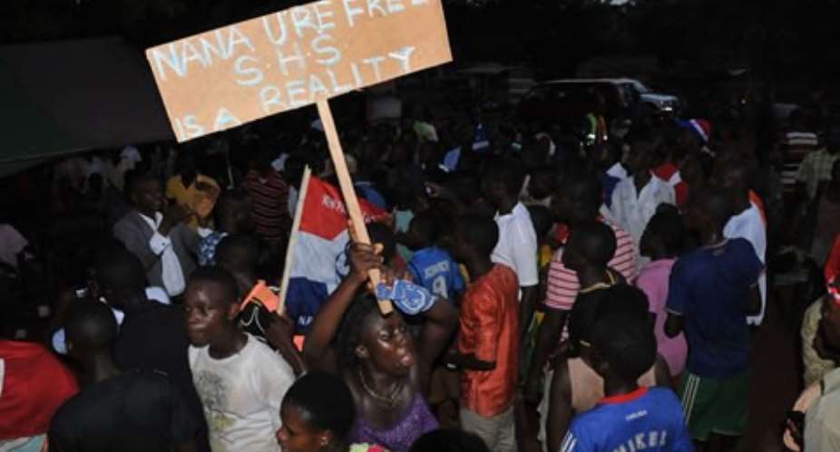 A huge crowd of party supporters Monday thronged the Nima residence of Nana Akufo-Addo to offer their moral support.