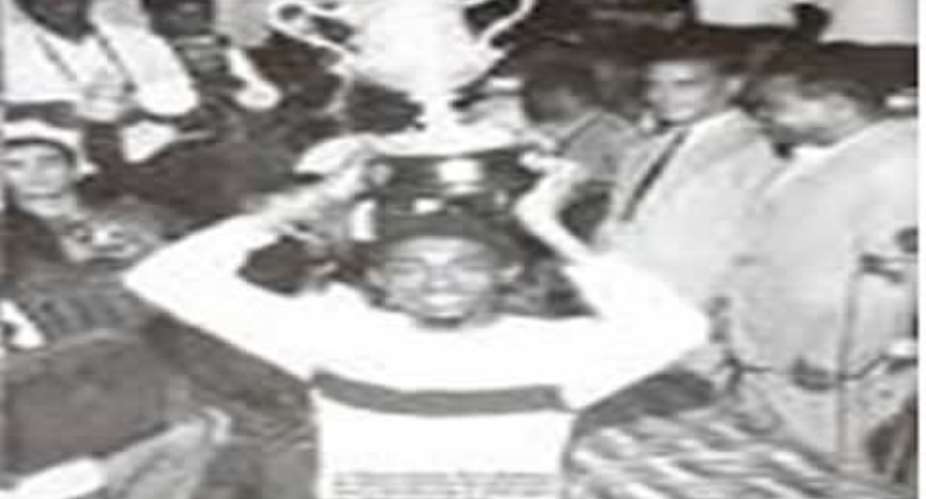 Captain Agrrey Fyn lifts the Nations Cup trophy for the first time for Ghana