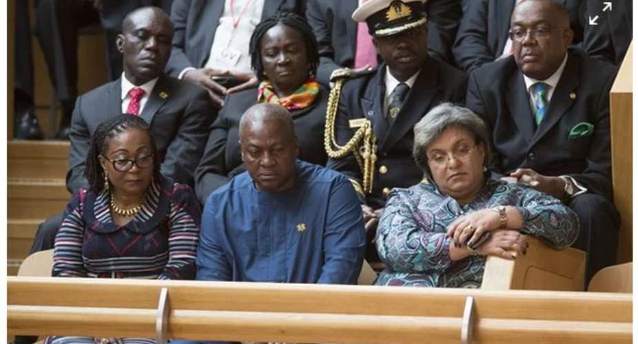 President Mahama with his Ghanaian entourage in the gallery of the Scottish Parliament
