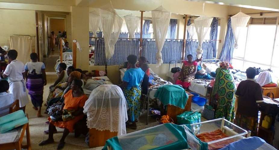 Over-Crowding At Maternity Ward Of Juaboso Hospital; Four children share a bed