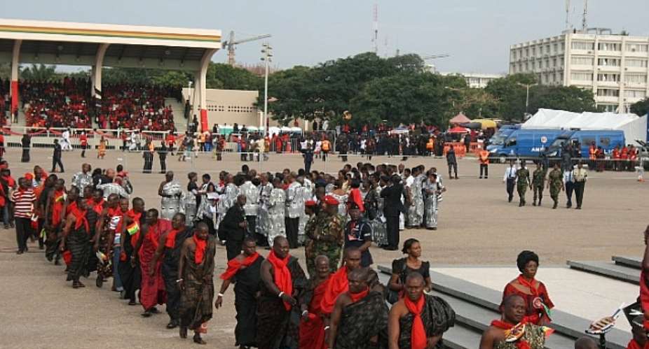 Independence Square is agog with activities for the late President Mills' burial service