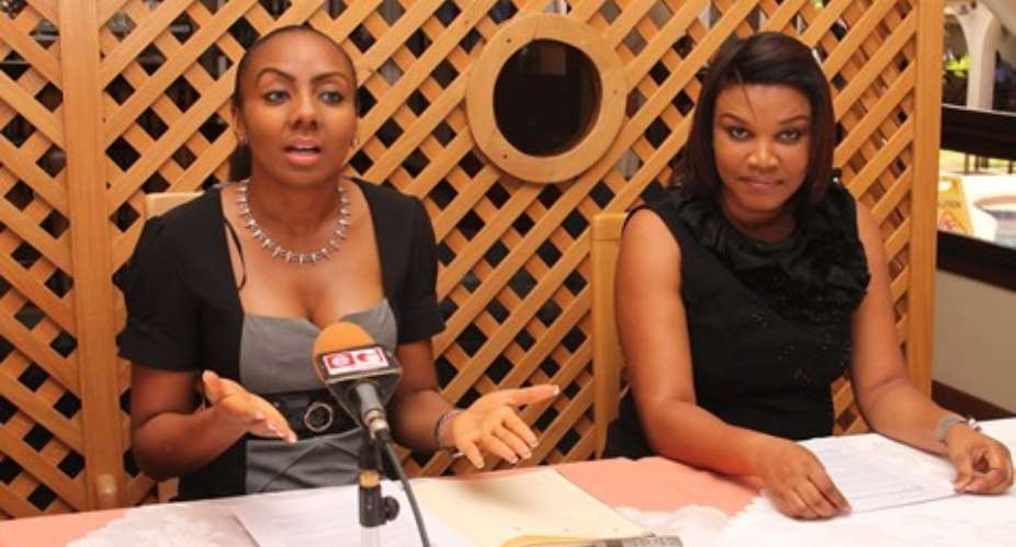 Inna Mariam Patty, CEO of Exclusive Events Ghana left and Lauretta Aryeetey, Contestant Manager of Miss Ghana.