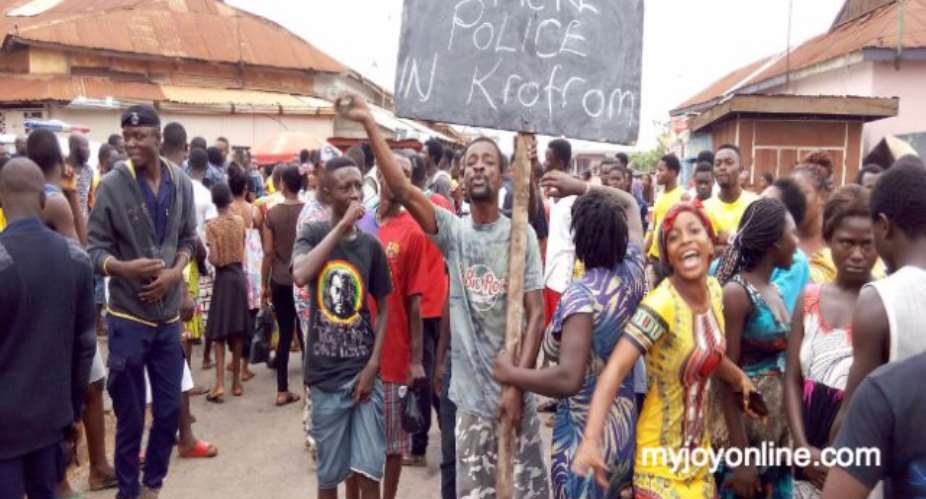 Krofrom residents protest gruesome police killing of 22-year-old