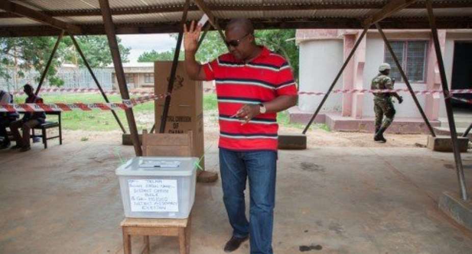 Photos: President Mahama votes in Bole