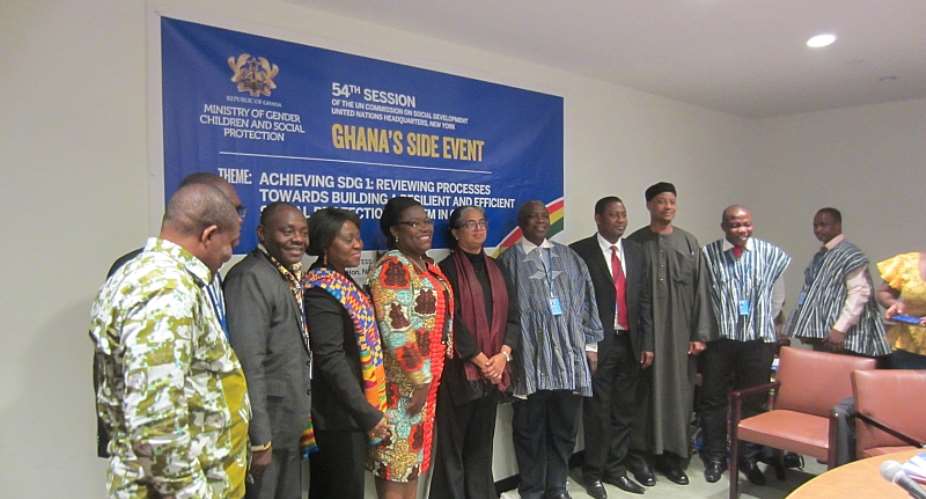 Minister for Gender, Children and Social protection, Nana Oye Lithur 4th from left in a picture with some of  the invited guest at the event.