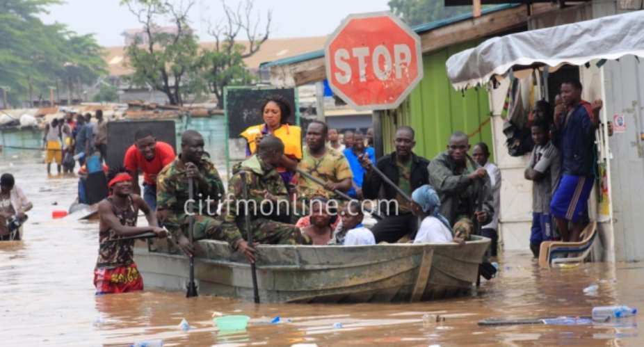 Accra Floods: Military rescue lives at Odawna Photos