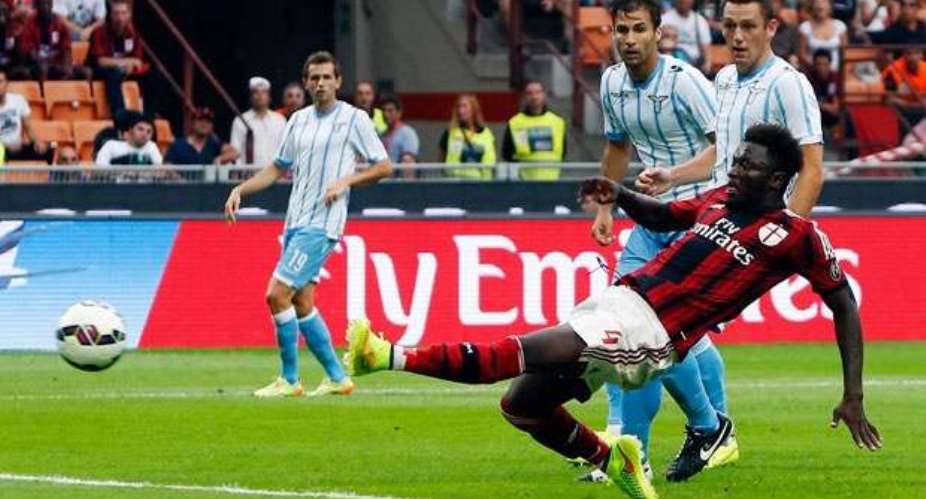 Winless run continues: Muntari plays last 7 minutes of Milan's 3-1 loss at Lazio