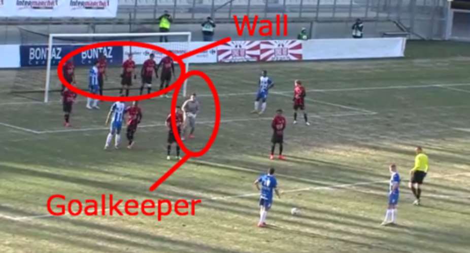 Best defence of freekick? French club put goalkeeper in front of wall... and it worked