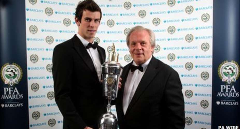 Gareth Bale was presented with the award by PFA chief executive Gordon Taylor