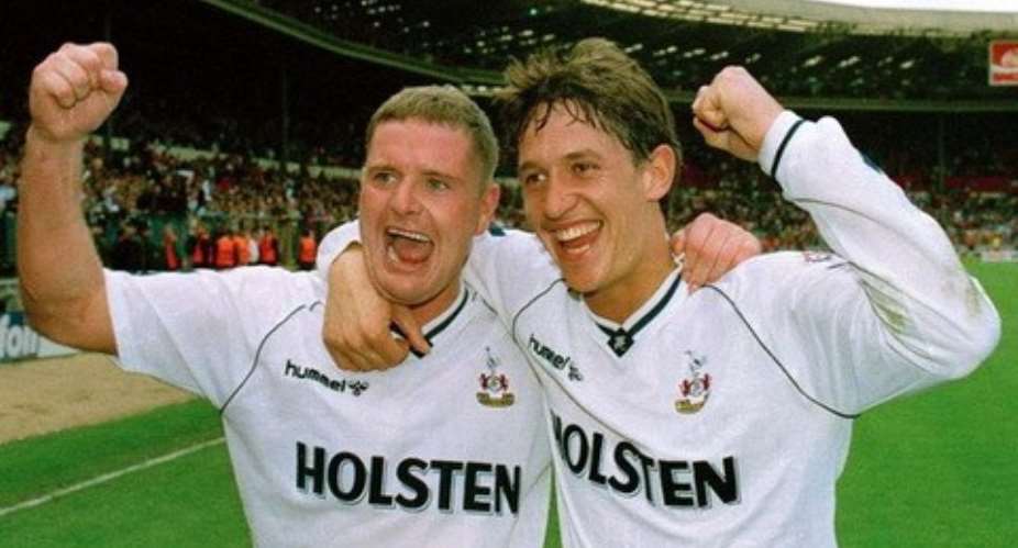 Pals: Gazza and Lineker in 1991